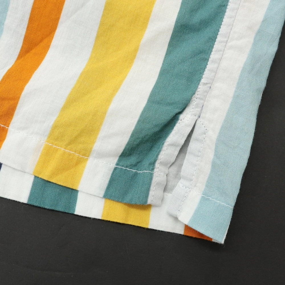 [Used] GMF965 MGF965 Cotton Multi-Stripe Open Collar Short Sleeve Shirt White x Multi-Color [41] [Condition Rank B] [Men&