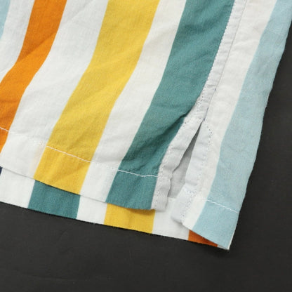 [Used] GMF965 MGF965 Cotton Multi-Stripe Open Collar Short Sleeve Shirt White x Multi-Color [41] [Condition Rank B] [Men&