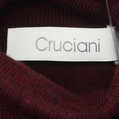【中古】クルチアーニ CRUCIANI 2点セット ハイゲージ ウール タートルネック プルオーバーニット ボルドーxライトブルーグレー系【 ボルドー表記なし（M位）/ライトブルーグレー系46 】【 状態ランクB 】【 メンズ 】
