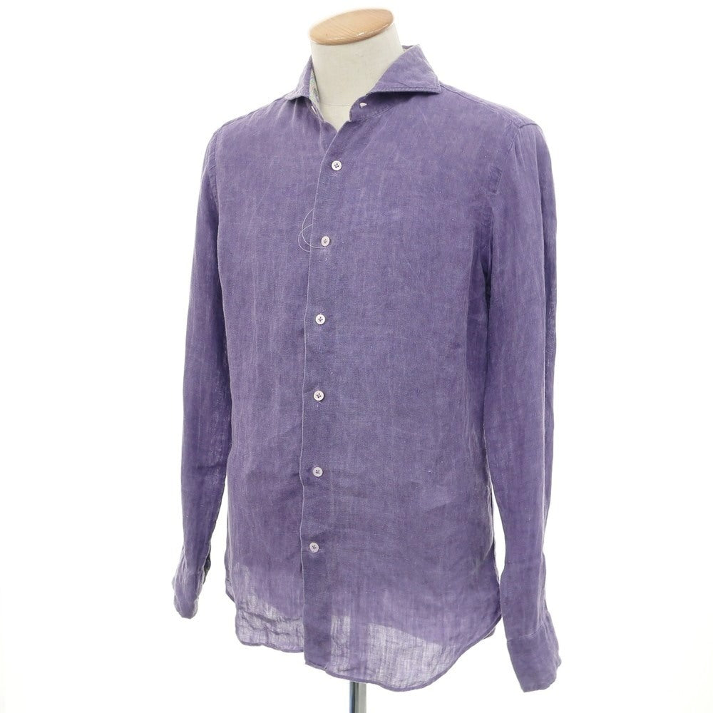 [Used] Giannetto Linen Horizontal Collar Casual Shirt Purple [39] [Condition Rank C] [Men&