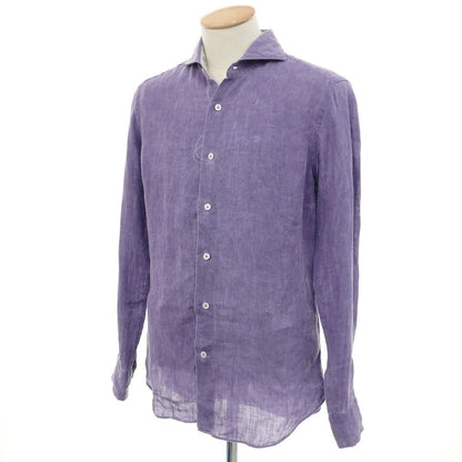 [Used] Giannetto Linen Horizontal Collar Casual Shirt Purple [39] [Condition Rank C] [Men&