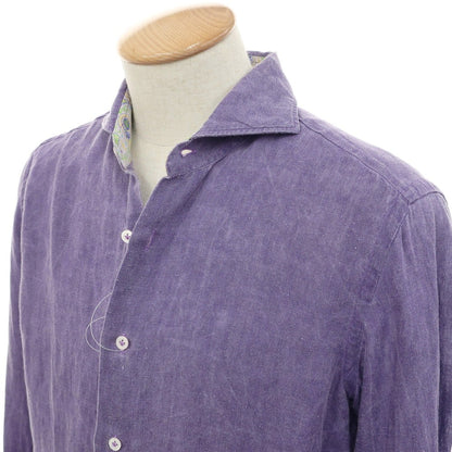 [Used] Giannetto Linen Horizontal Collar Casual Shirt Purple [39] [Condition Rank C] [Men&
