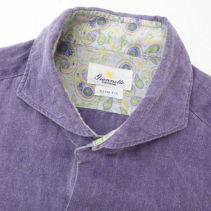 [Used] Giannetto Linen Horizontal Collar Casual Shirt Purple [39] [Condition Rank C] [Men&