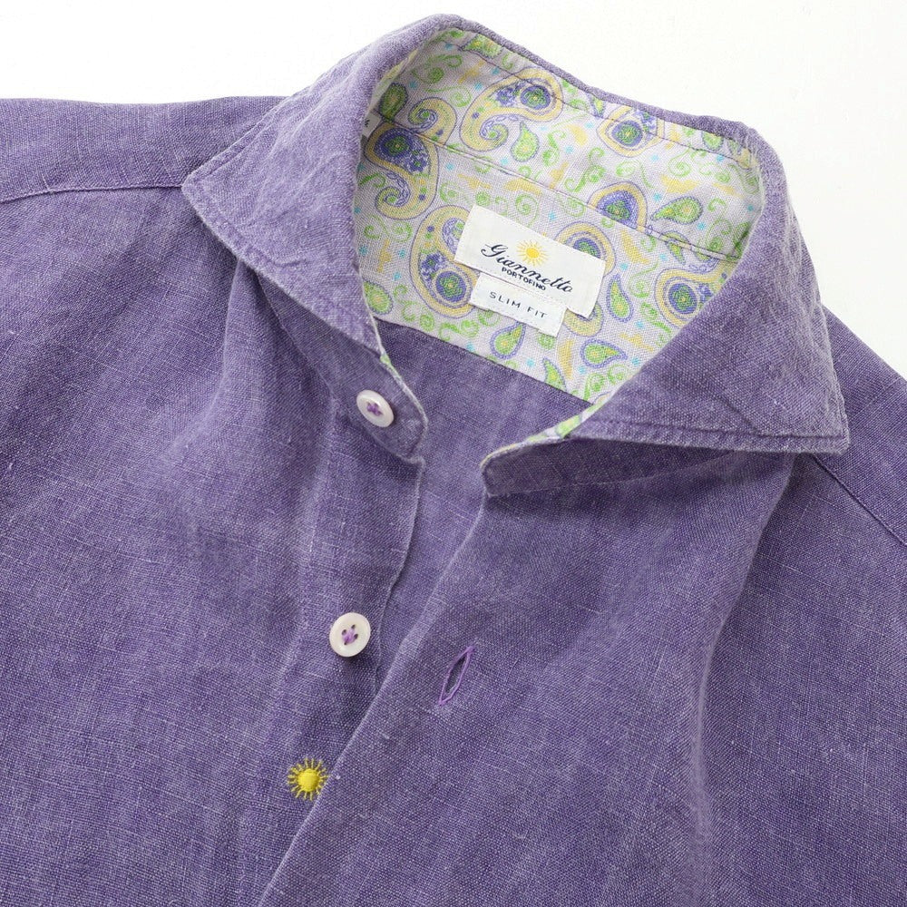[Used] Giannetto Linen Horizontal Collar Casual Shirt Purple [39] [Condition Rank C] [Men&