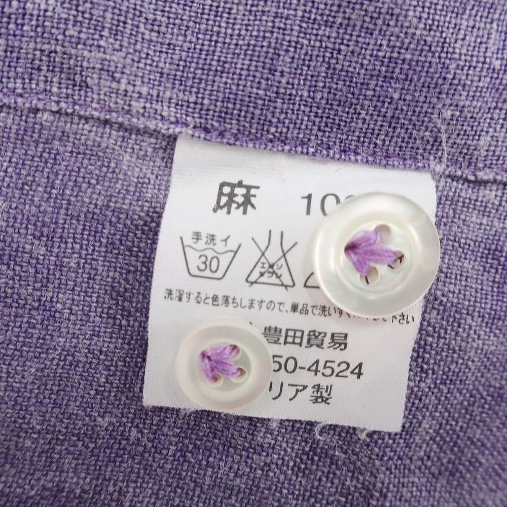[Used] Giannetto Linen Horizontal Collar Casual Shirt Purple [39] [Condition Rank C] [Men&