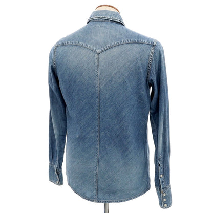 【中古】シーグリーン Seagreen コットン カジュアルシャツ ブルーインディゴ【 2 】【 状態ランクC 】【 メンズ 】
