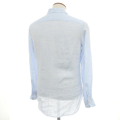[Used] PIETRO PROVENZALE Linen horizontal collar casual shirt, light blue [39] [Condition rank C] [Men&