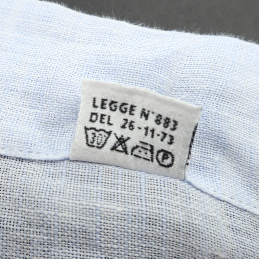 [Used] PIETRO PROVENZALE Linen horizontal collar casual shirt, light blue [39] [Condition rank C] [Men&