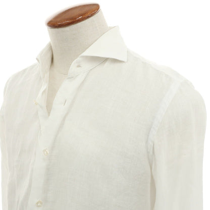 [Used] PIETRO PROVENZALE Linen horizontal collar casual shirt White [39] [Condition rank B] [Men&