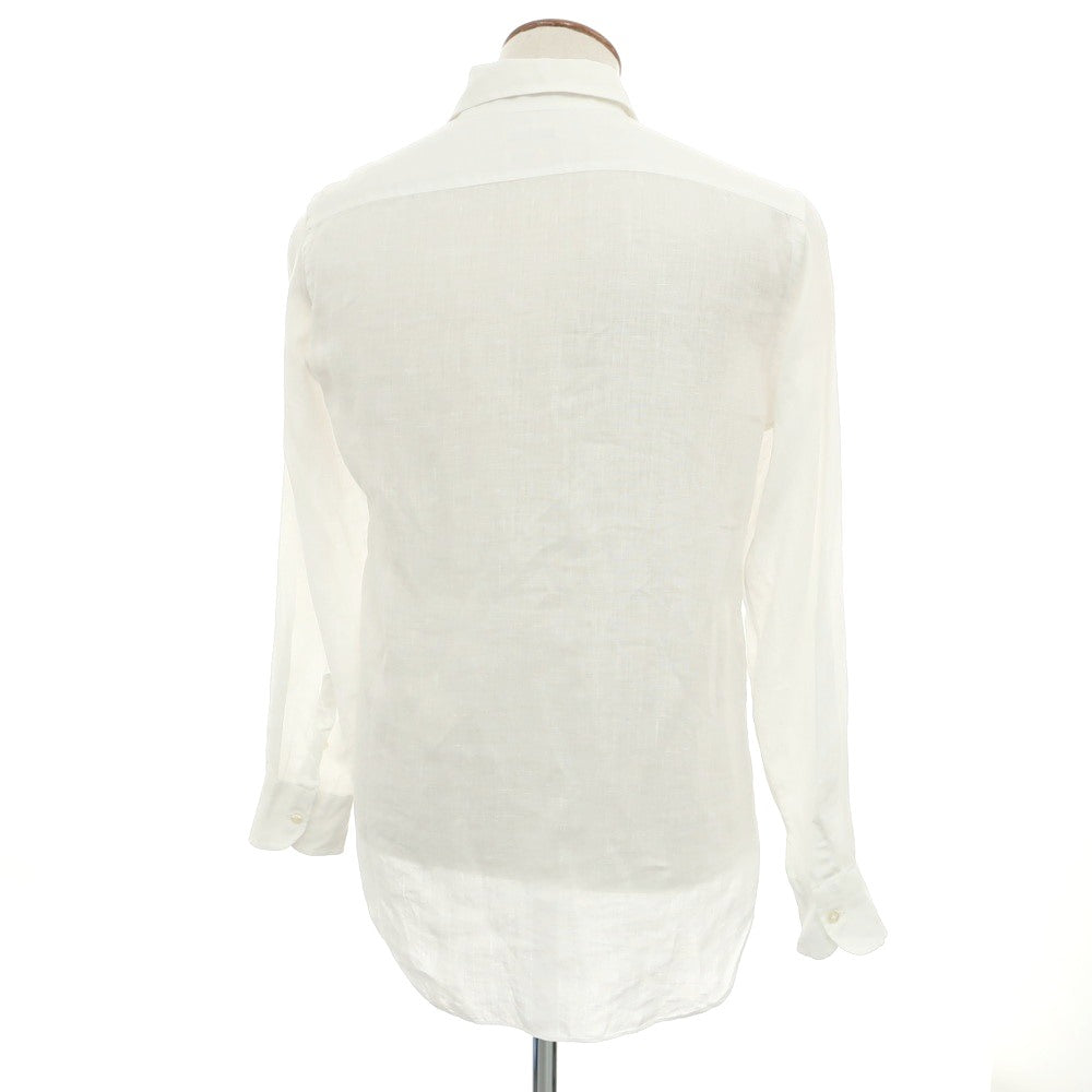 [Used] PIETRO PROVENZALE Linen horizontal collar casual shirt White [39] [Condition rank B] [Men&
