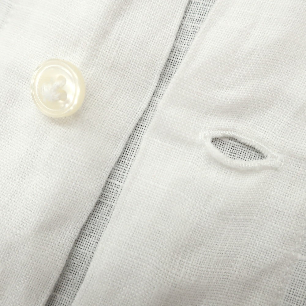[Used] PIETRO PROVENZALE Linen horizontal collar casual shirt White [39] [Condition rank B] [Men&