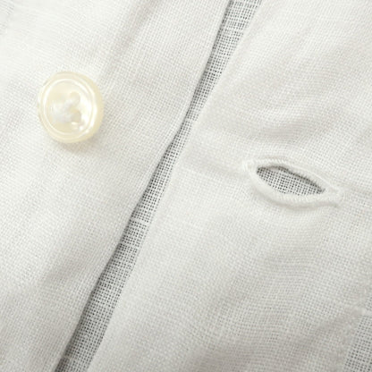 [Used] PIETRO PROVENZALE Linen horizontal collar casual shirt White [39] [Condition rank B] [Men&