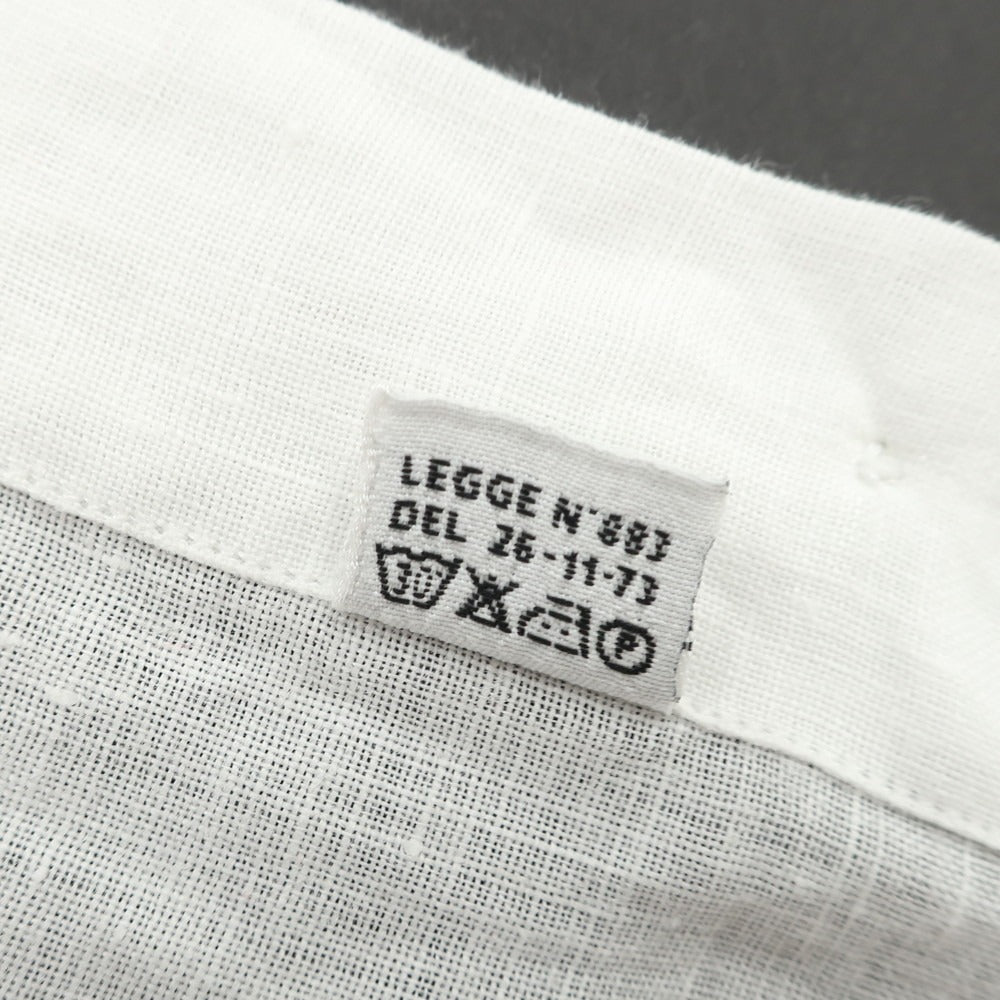 [Used] PIETRO PROVENZALE Linen horizontal collar casual shirt White [39] [Condition rank B] [Men&