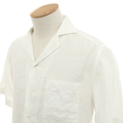 [Used] Bagutta Linen Open Collar Short Sleeve Shirt White [38] [Condition Rank B] [Men&