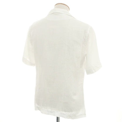 [Used] Bagutta Linen Open Collar Short Sleeve Shirt White [38] [Condition Rank B] [Men&