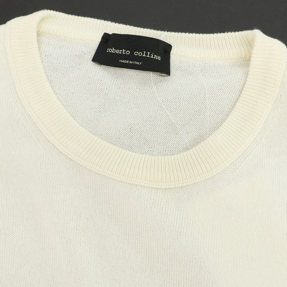 [Used] ROBERTO COLLINA High gauge cotton rayon crew neck short sleeve pullover knit ivory [46] [Condition rank B] [Men&