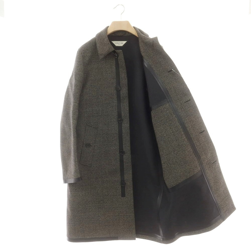 【中古】チェルッティ 1881 CERRUTI 1881 ウール ステンカラーコート ベージュxブラック【 48 】【 状態ランクA 】【 メンズ 】
