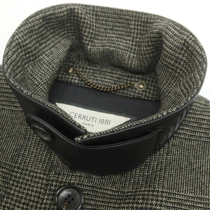 【中古】チェルッティ 1881 CERRUTI 1881 ウール ステンカラーコート ベージュxブラック【 48 】【 状態ランクA 】【 メンズ 】