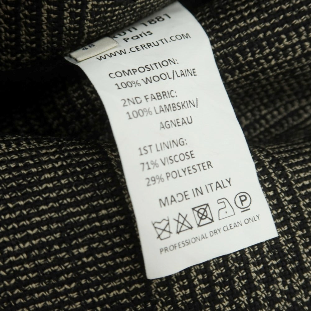 【中古】チェルッティ 1881 CERRUTI 1881 ウール ステンカラーコート ベージュxブラック【 48 】【 状態ランクA 】【 メンズ 】