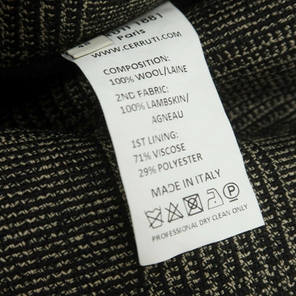 【中古】チェルッティ 1881 CERRUTI 1881 ウール ステンカラーコート ベージュxブラック【 48 】【 状態ランクA 】【 メンズ 】