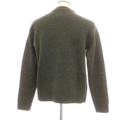 【中古】サントーニ Santoni × Marco Zanini ウール クルーネック プルオーバーニット ブラウンxオリーブ【 48 】【 状態ランクA 】【 メンズ 】