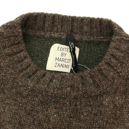 【中古】サントーニ Santoni × Marco Zanini ウール クルーネック プルオーバーニット ブラウンxオリーブ【 48 】【 状態ランクA 】【 メンズ 】