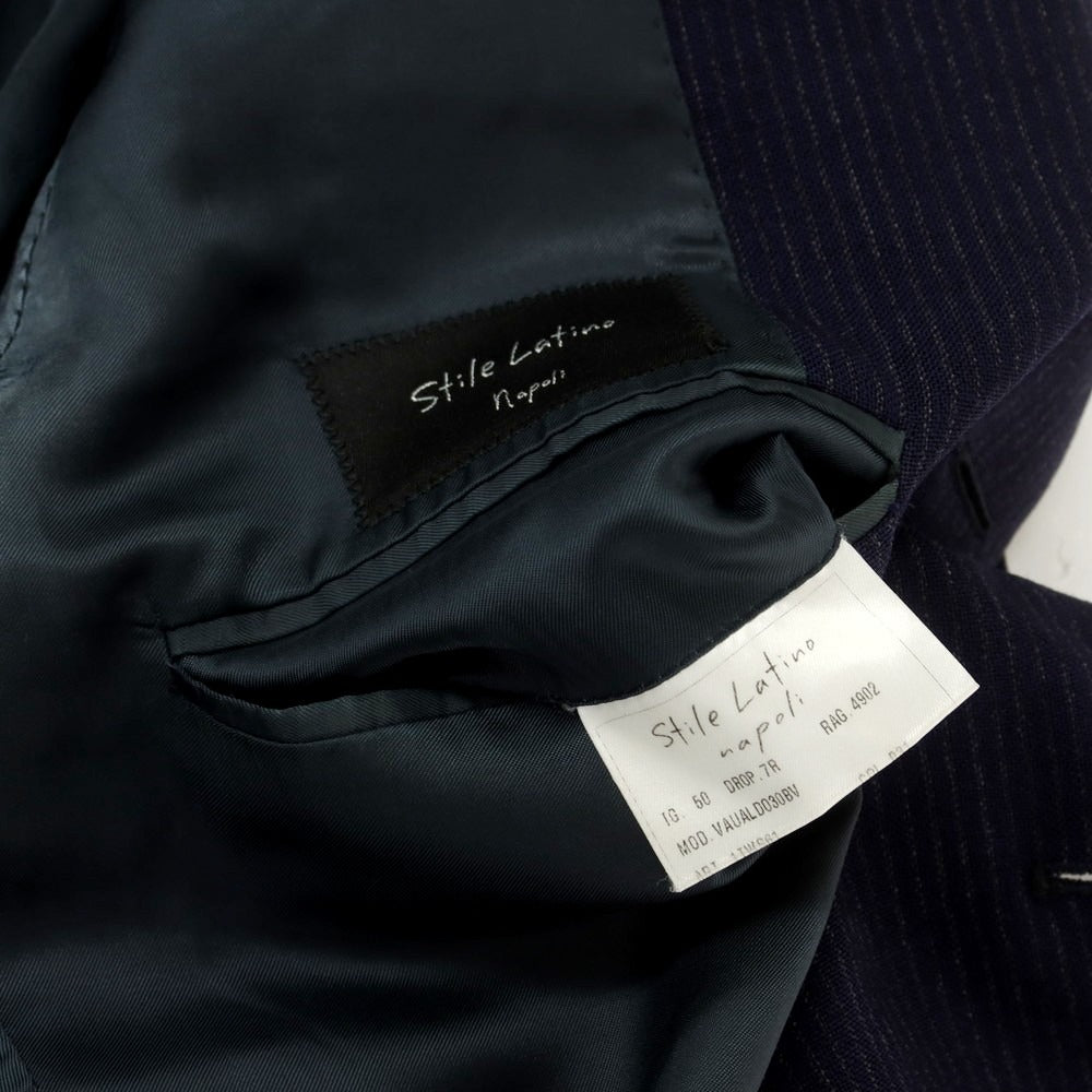 [Used] STILE LATINO Wool Striped Tailored Jacket Navy [50] [Condition Rank D] [Men&