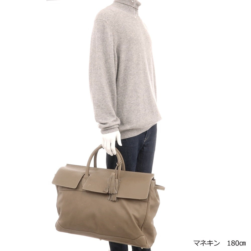 【中古】アカーテ ACATE OSTRO シュリンクレザー フラップ ボストンバッグ トーブ【 状態ランクC 】【 メンズ 】