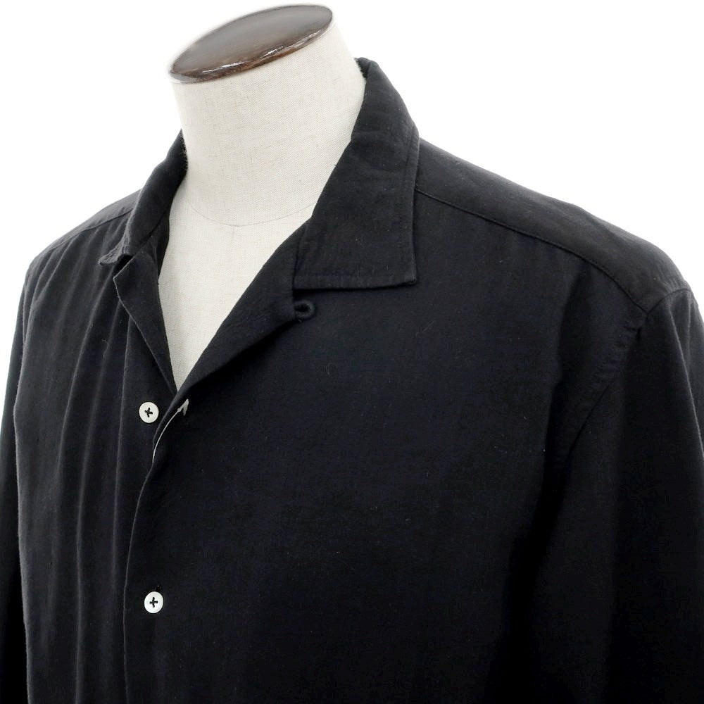[Used] PERIOD FEATURES Cotton Open Collar Casual Shirt Black [4] [Condition Rank B] [Men&