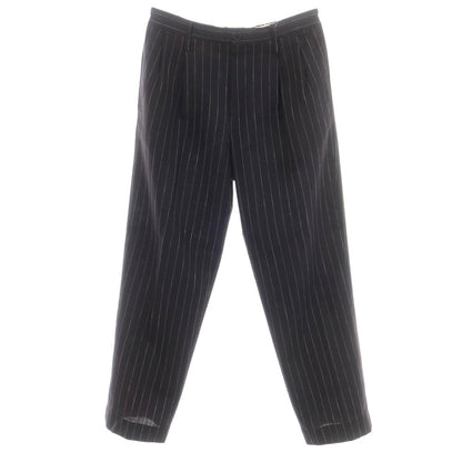 [Used] AMC Wool Linen Pinstripe Casual Slacks Pants Dark Navy x White [52] [Condition Rank B] [Men&