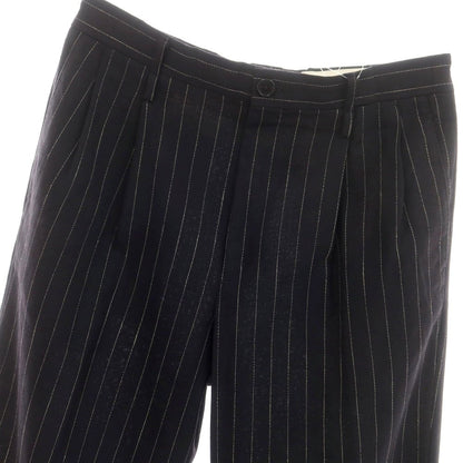 [Used] AMC Wool Linen Pinstripe Casual Slacks Pants Dark Navy x White [52] [Condition Rank B] [Men&