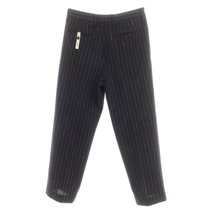 [Used] AMC Wool Linen Pinstripe Casual Slacks Pants Dark Navy x White [52] [Condition Rank B] [Men&
