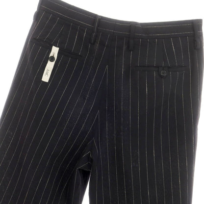 [Used] AMC Wool Linen Pinstripe Casual Slacks Pants Dark Navy x White [52] [Condition Rank B] [Men&