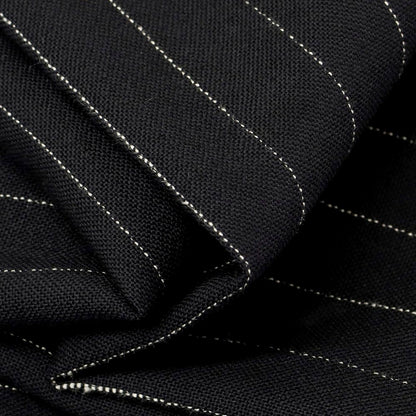 [Used] AMC Wool Linen Pinstripe Casual Slacks Pants Dark Navy x White [52] [Condition Rank B] [Men&