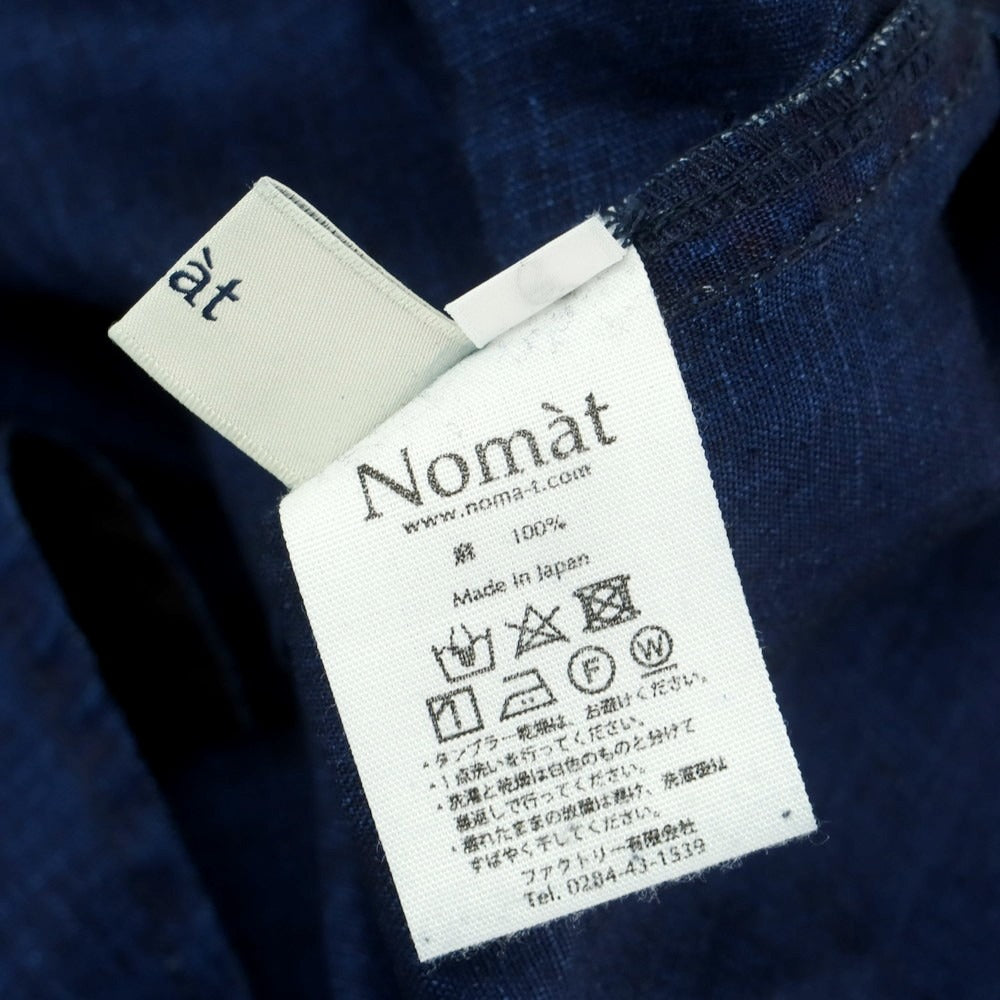 【中古】ノマット Nomat 2025年春夏 リネン ワークパンツ ネイビーインディゴ【サイズ3】【 状態ランクB 】【 メンズ 】[EPD]