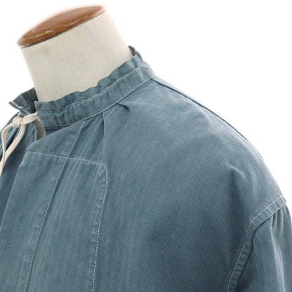 【中古】メゾン マルジェラ Maison Margiela コットン ヘリンボーンストライプ プルオーバー カジュアルシャツ スモークブルーxグレー【サイズ48】【 状態ランクC 】【 メンズ 】