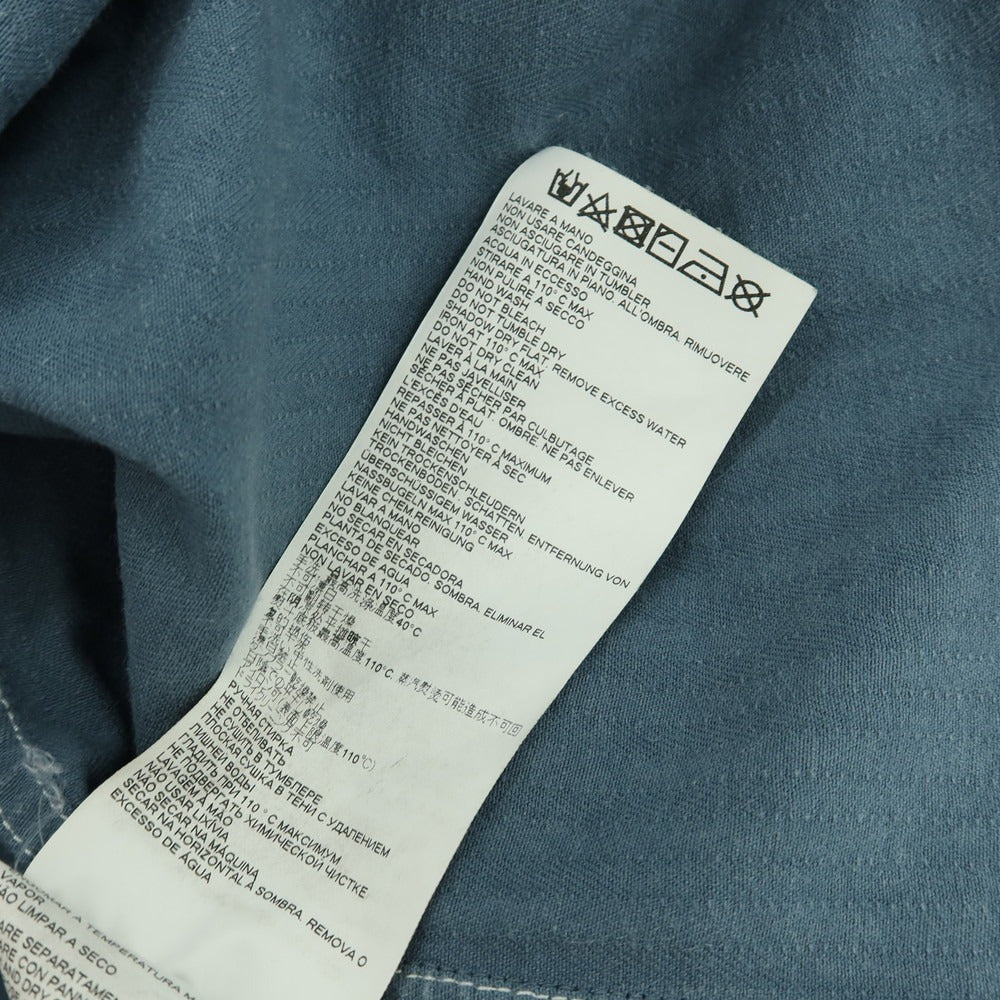 【中古】メゾン マルジェラ Maison Margiela コットン ヘリンボーンストライプ プルオーバー カジュアルシャツ スモークブルーxグレー【サイズ48】【 状態ランクC 】【 メンズ 】[CPD]