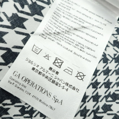 【中古】アルマーニ エクスチェンジ A/X ARMANI EXCHANGE コットン ハウンドトゥース ショートカラー カジュアルシャツ ブラックxホワイト【 S 】【 状態ランクC 】【 メンズ 】