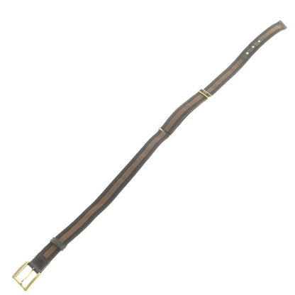 【中古】グッチ GUCCI キャンバス レザー ライン ベルト ブラックxカーキ【 85 】【 状態ランクC 】【 メンズ 】