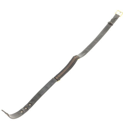 【中古】グッチ GUCCI キャンバス レザー ライン ベルト ブラックxカーキ【 85 】【 状態ランクC 】【 メンズ 】