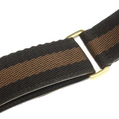 【中古】グッチ GUCCI キャンバス レザー ライン ベルト ブラックxカーキ【 85 】【 状態ランクC 】【 メンズ 】
