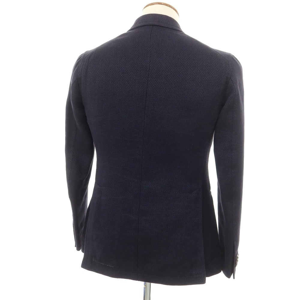 [Used] TAGLIATORE linen cotton double tailored jacket, navy [unreadable (M size)] [condition rank B] [men&