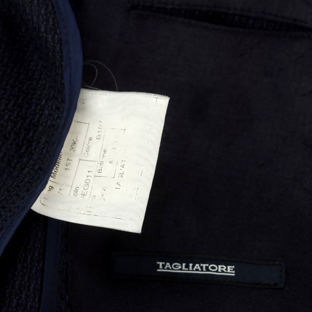 [Used] TAGLIATORE linen cotton double tailored jacket, navy [unreadable (M size)] [condition rank B] [men&