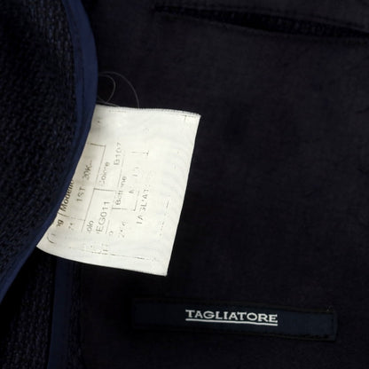 [Used] TAGLIATORE linen cotton double tailored jacket, navy [unreadable (M size)] [condition rank B] [men&