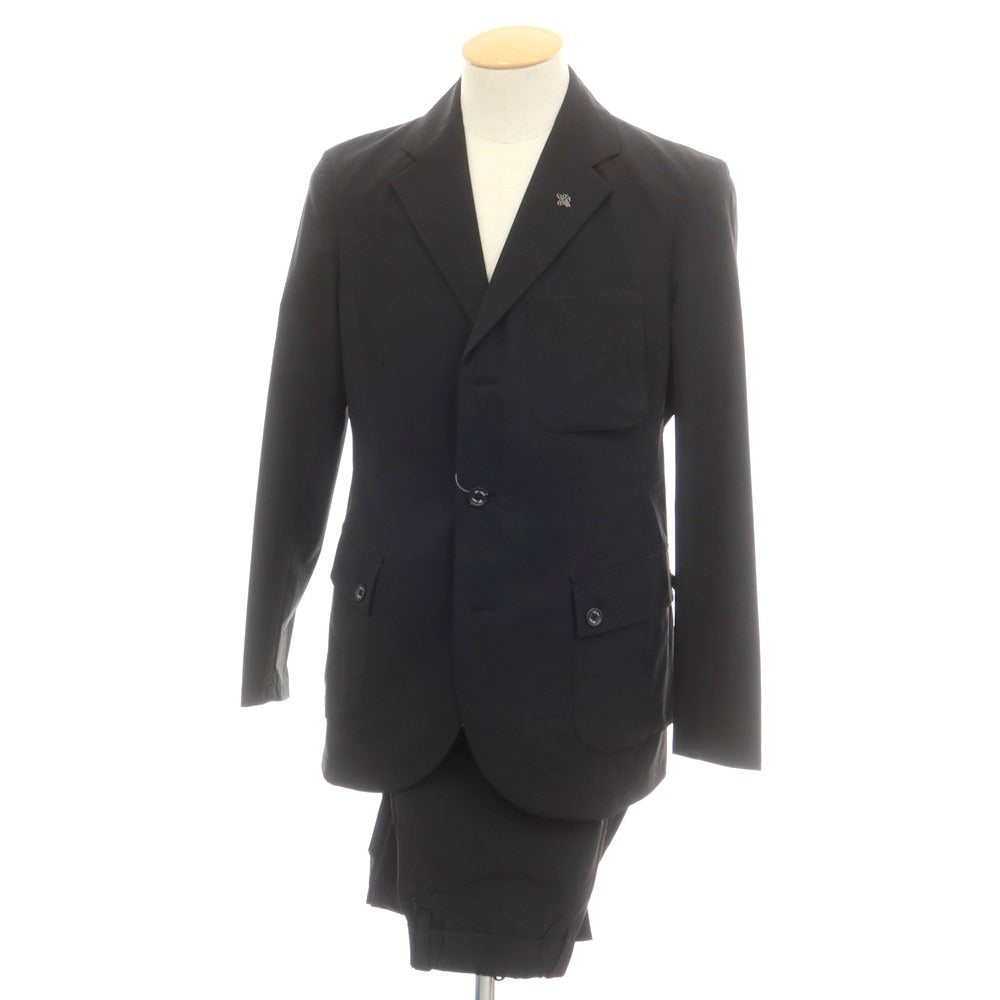 【中古】ジーステージ g-stage ポリエステル セットアップ スーツ ブラック【 44/44 】【 状態ランクB 】【 メンズ 】 [CPD]