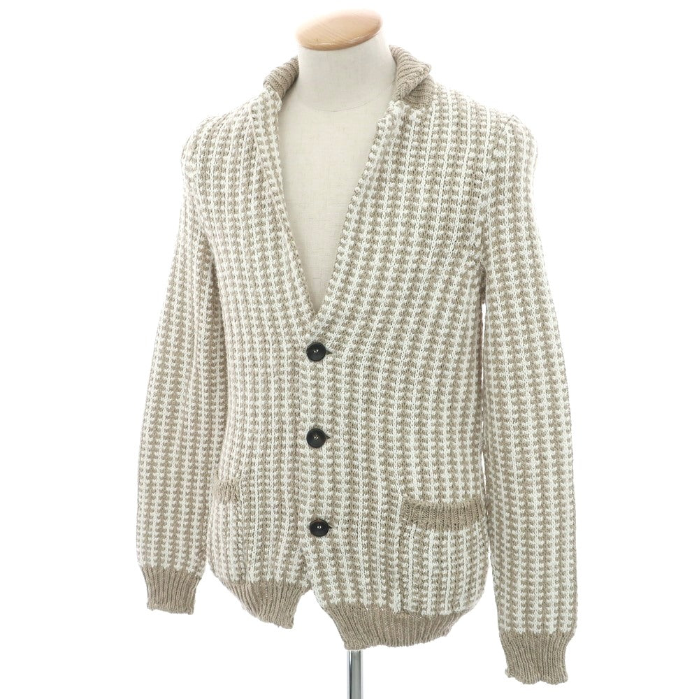 [Used] Drumohr Cotton Linen Cardigan Beige x White [44] [Condition Rank B] [Men&