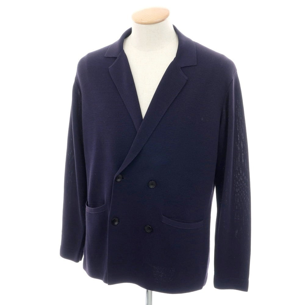 [Used] SOVEREIGN high gauge cotton rayon knit double-breasted jacket-style cardigan navy [S] [Condition rank B] [Men&