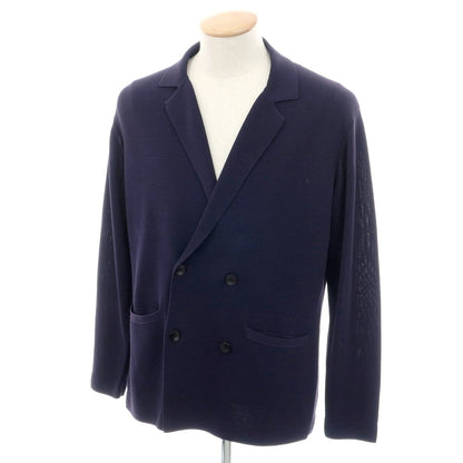 [Used] SOVEREIGN high gauge cotton rayon knit double-breasted jacket-style cardigan navy [S] [Condition rank B] [Men&