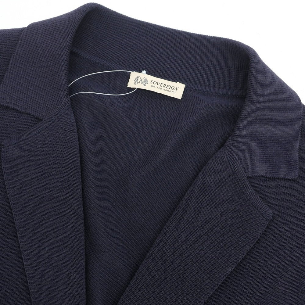 [Used] SOVEREIGN high gauge cotton rayon knit double-breasted jacket-style cardigan navy [S] [Condition rank B] [Men&
