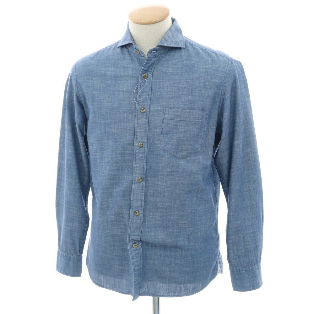 【中古】クラウデッドクローゼット CROWDED CLOSET コットン ホリゾンタルカラー カジュアルシャツ ブルー【 表記なし（S位） 】【 状態ランクB 】【 メンズ 】